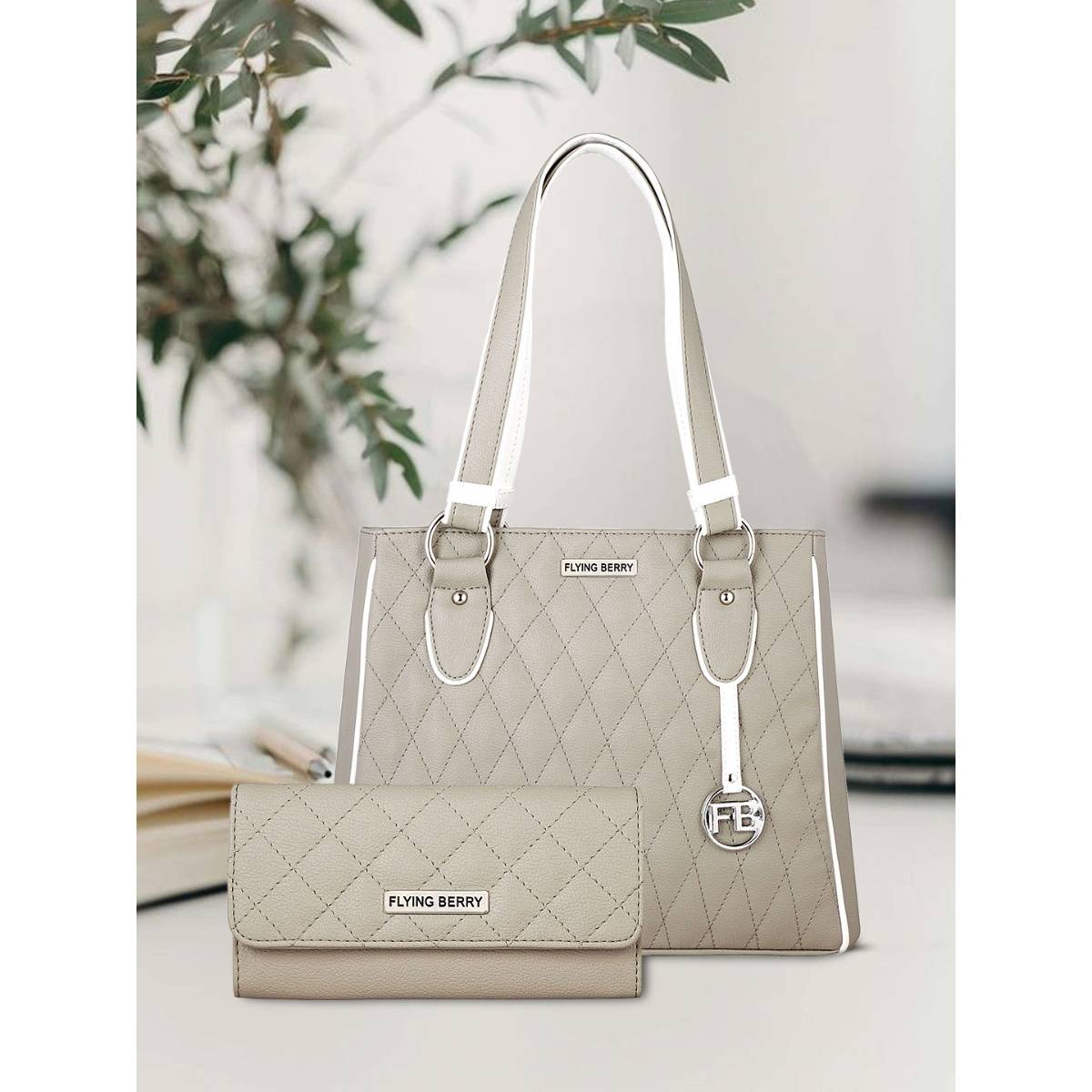 FLYING BERRY Womens Grey Hand Bag Combo Pack of 2